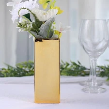 GOLD 6" Ceramic I Symbol Flower VASE Table Centerpiece Party Events Decorations