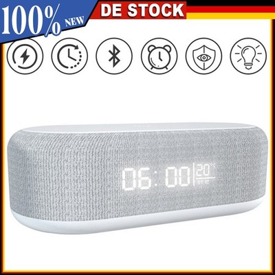 4 in 1 15W Qi Kabelloses Ladegerät Station mit LED Alarm Temperatur Nachtlicht