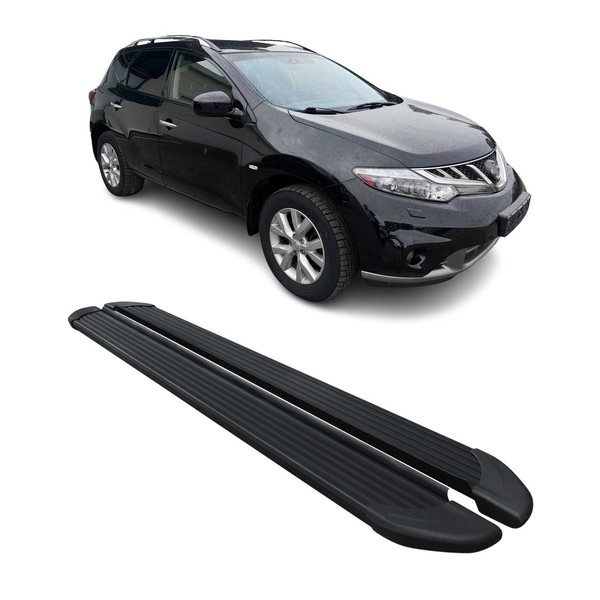 Seitenschweller Trittbretter Schweller FüR Nissan Murano 2008-2014 Alu Schwarz-image