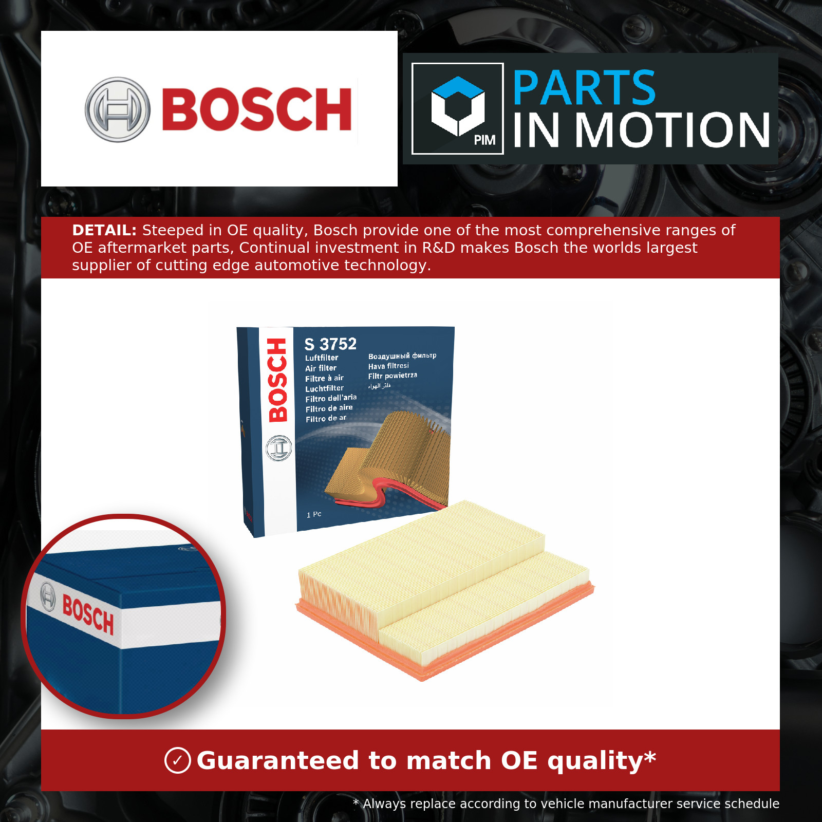 For Mercedes - M-Class W163 1998-2005 A0040941304 A6040940004 Air Filter Bosch - Image 10