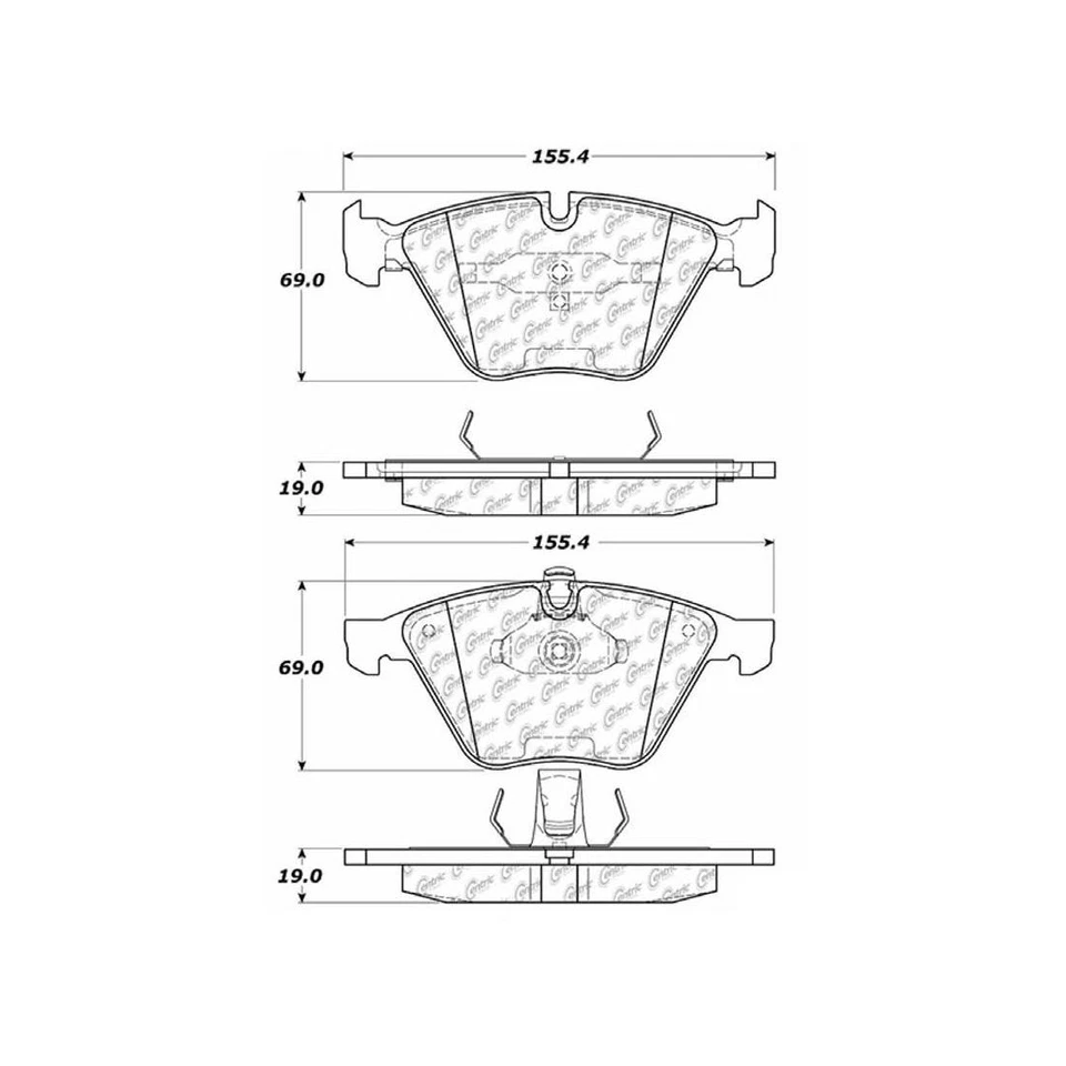 Juego de pastillas de freno de disco delanteras C-Tek rotor de freno de disco 3 piezas para BMW 545i 2004-2005 Foto 3 de 4