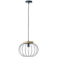Brilliant Lampe, Sorana Pendelleuchte 1Flg TüRkis, Metall/Holz, 1X A60, E27, 40W