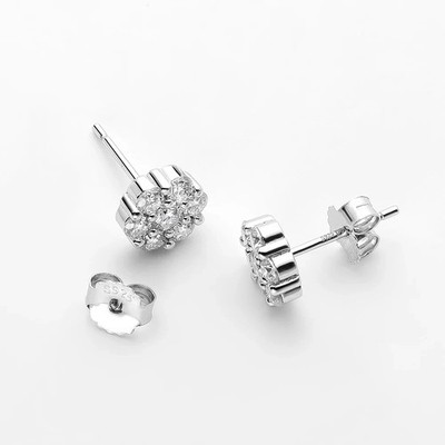 Ohrstecker 1,4 kt Rundschliff Laborgefertigt Diamant Testpass VVS1/D/Top