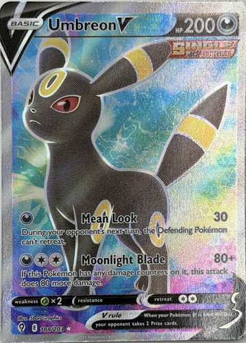 Umbreon V FA Holo 188/203 SWSH07 Evolving Skies Ultra Rare English