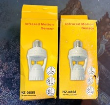 Infrared Motion Sensor Lamp Light Bulb Holder - 2 pack Never Used