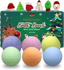  Free Duty Tax JoFAN 6 Pack Christmas Bath Bombs Bubble with Christmas Squi