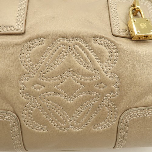 LOEWE Anagram Amazona 28 Nappa Leather Hand Bag Gold Authentic Used F/S - Picture 16 of 24