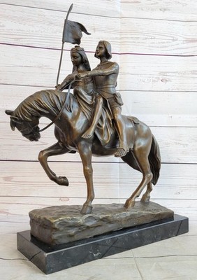 Two Trails Western Couple on Horse Statue Sculpture by Schmidt-Felling Artwork
