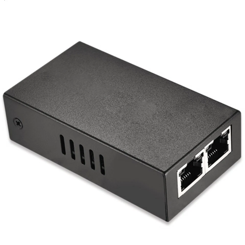 100mbps Metal 2 Port RJ45 POE Repeater POE Ethernet Switch Repeater Adapter - Image 2 of 4