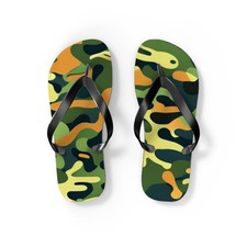 Camouflage Flip Flops Mens Womens Soft Cushioned Summer Sandals