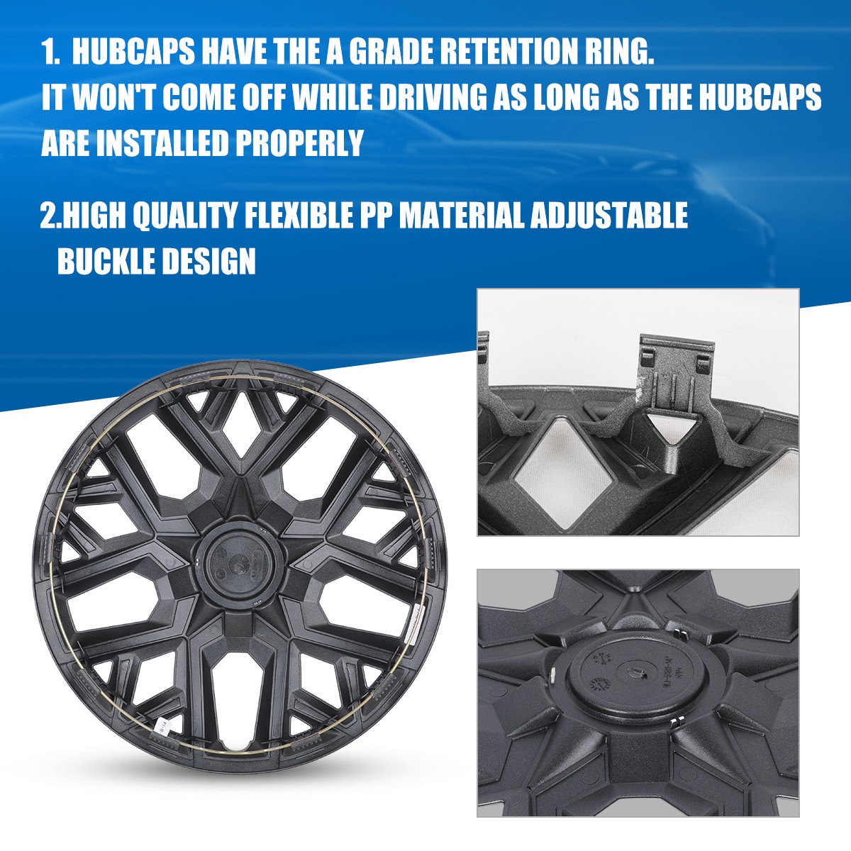 Set of 4 14" 15" 16" 17" Wheel Covers Snap On Hub Caps Full Tire & Steel Rims