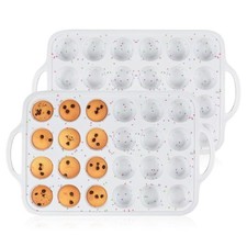 Mini Muffin Pan Set - 24 Cup Nonstick Silicone Molds with Handle for Baking Cupc