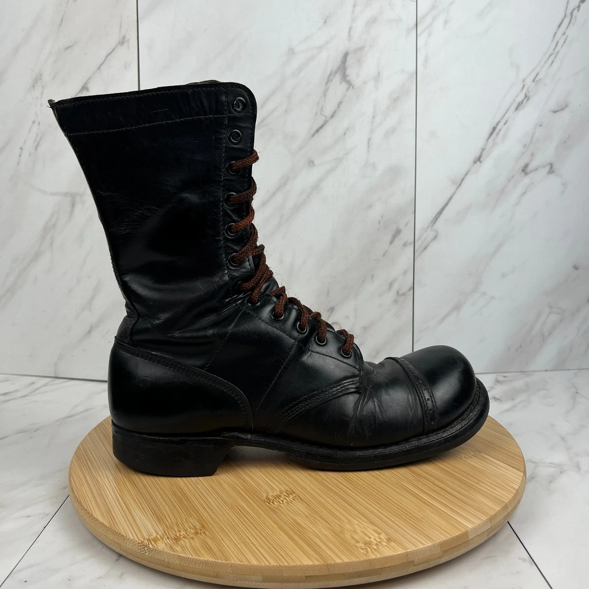 vintage Corcoran 1525 Mens Black Tactical Leather Lace-Up 10\