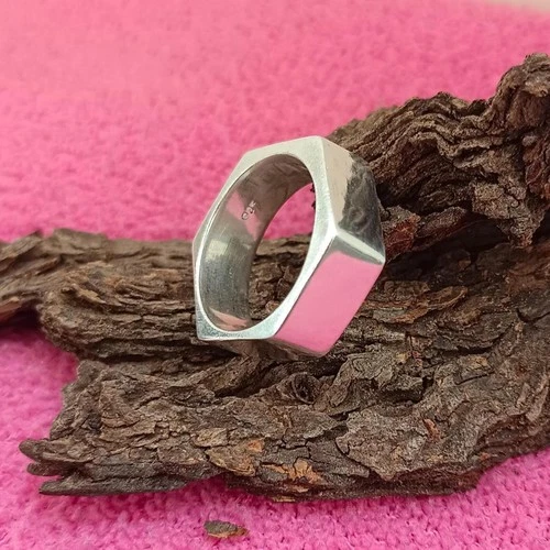 925 Streling Silver, Hex Nut Ring, Modern Gift For Man's Ring Nut Finger Ring