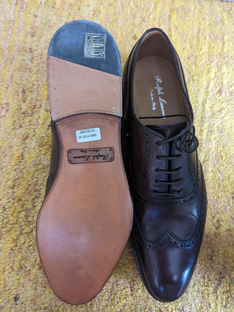 Men 9.5US Ralph Lauren Shoes Italian Dark Brown Limited Edition VHTF Designer Co image 2