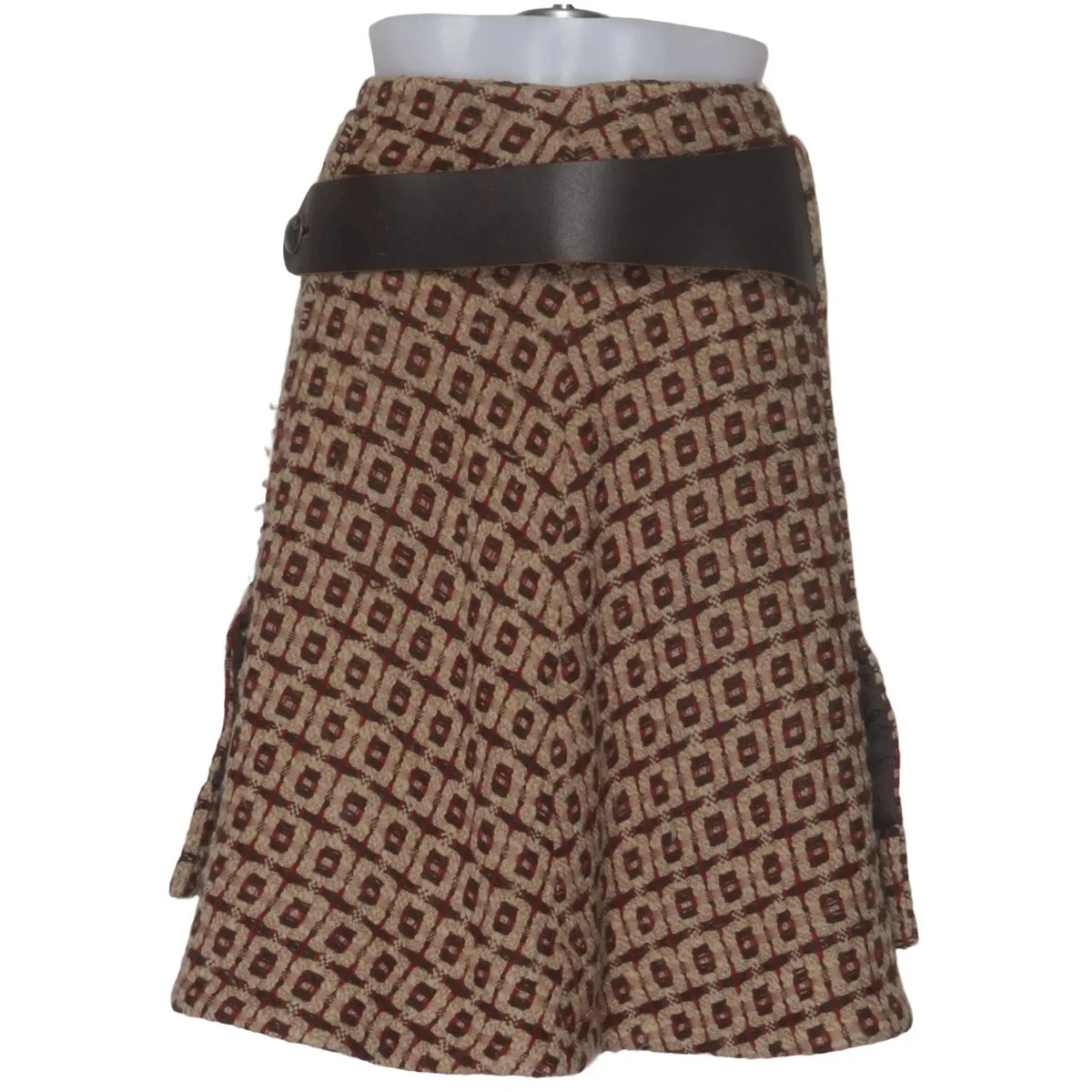 Casch by Gro Abrahamsson, Wickelrock, Größe: 40, Beige/Braun/Rot #XTn