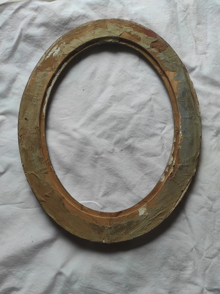 Cadre ovale ancien 50x40 Bois - Photo 4/4