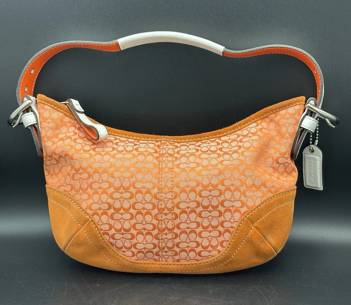 Coach Women's Suede Exterior Orange Bags & Handbags for Women for
