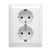 Busch-Jaeger 202 EUJB-914 Schuko Doppelsteckdose, Safty+, Alpinweiß (2TKA0000391