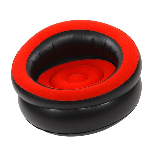 Inflatable Couch Flocking Air Sofa Portable Chair for Living Room Bedroom - Picture 5 of 12
