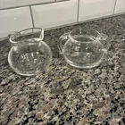 STEUBEN GLASS SIGNED VINTAGE CRYSTAL CREAMER AND SUGAR