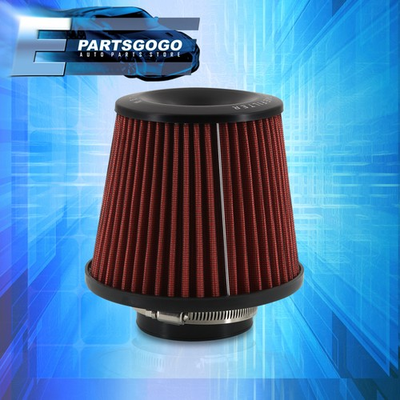 #ad 3quot; Cold Short Ram Air Intake High Flow Cone Filter Red Induction CAI Universal $17.99