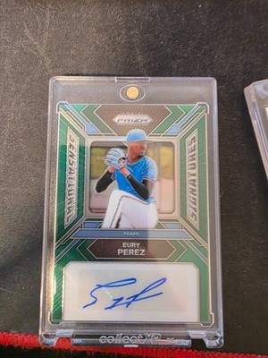 Eury Perez Auto! Marlins Prospekt! 2024 Panini Prizm - Green Prizm!