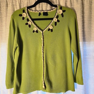 Etoile Women's Top Size XL Open Front Cardigan Sweater Rib Knit Long Sleeve