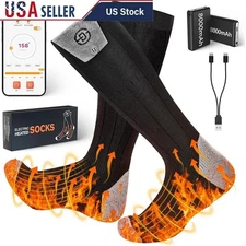 Smart Heated Socks 360° Full Foot Warmth Rechargeable Outdoor Control App New