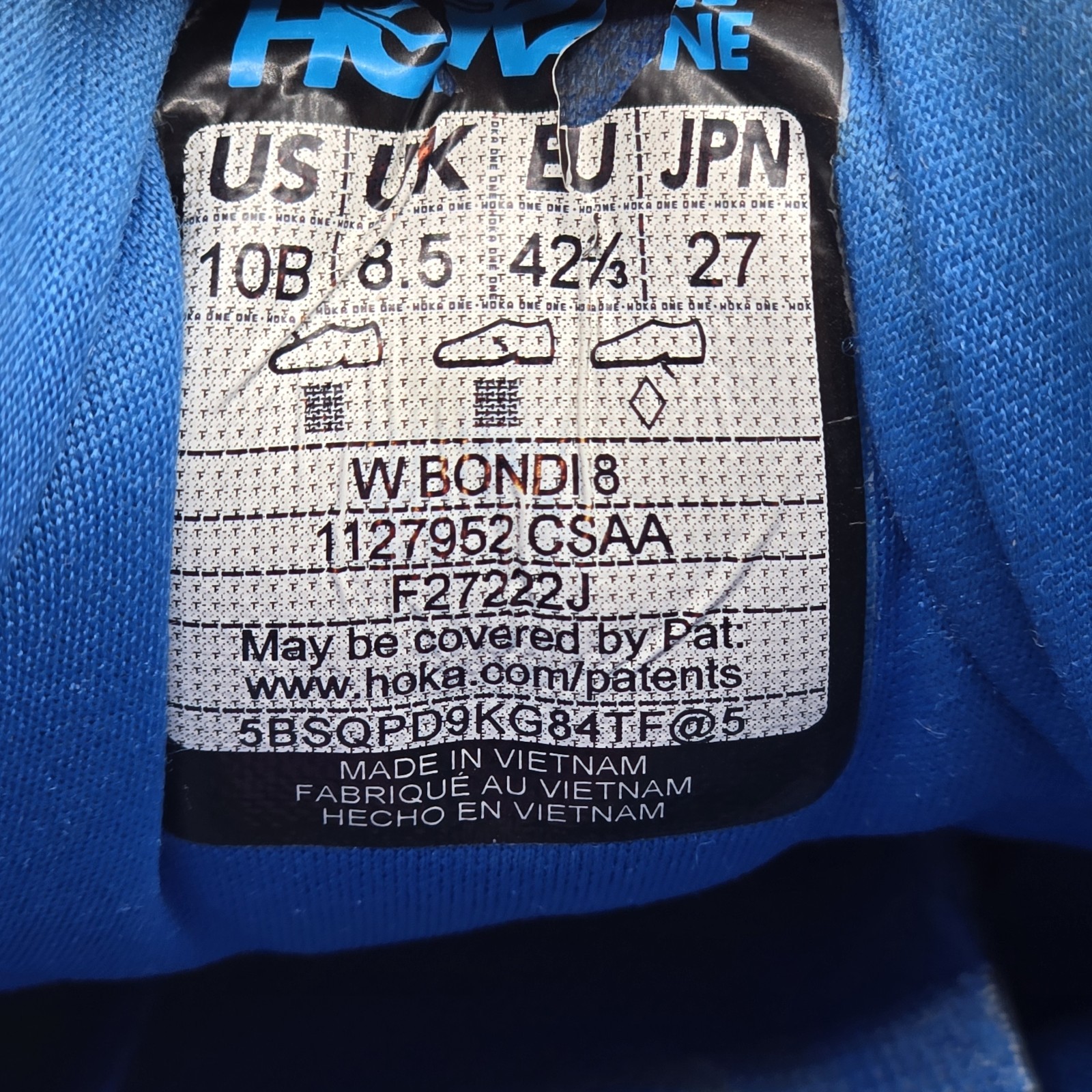 Hoka One One Bondi 8 Shoes Womens Sz 10B Blue Pink Running Sneakers 1127952 CSAA thumbnail 2