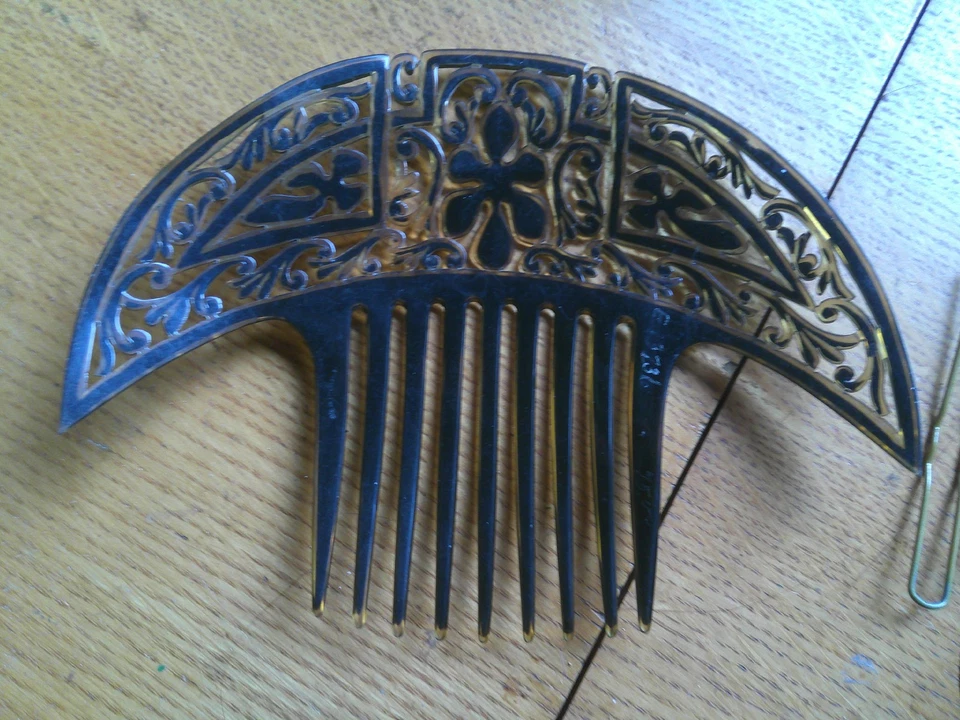Pente de celulóide vintage 1900 - Imagem 2 de 2