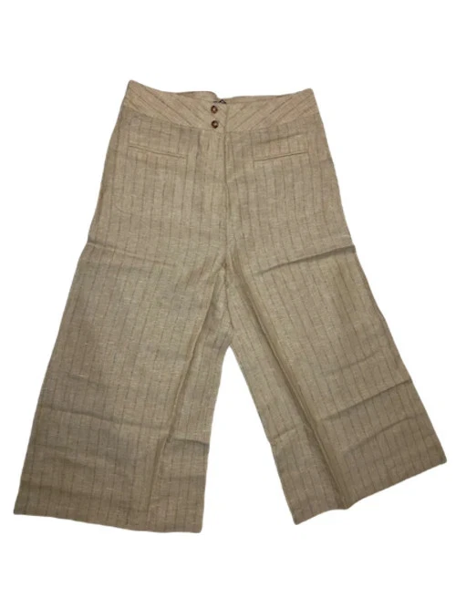 SABATINI BY SONNY ELAGANT KNI WOMENLONG PANT UNIQUE STYLE WIDE LEGS SAND STRIP
