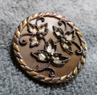 Vintage Antique Victorian Metal & Celluloid Button Fancy Design — photo 2