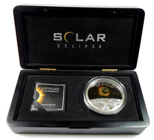 2015 Burkina Faso 1500 Francs Solar Eclipse 3 Oz .999 Fine Silver Coin - OGP