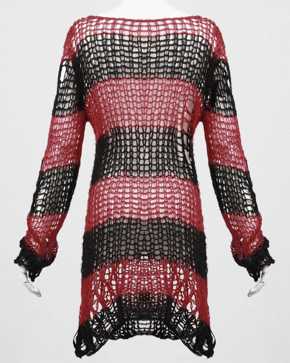 Punk Rave Shredded Knit Sweater Top 