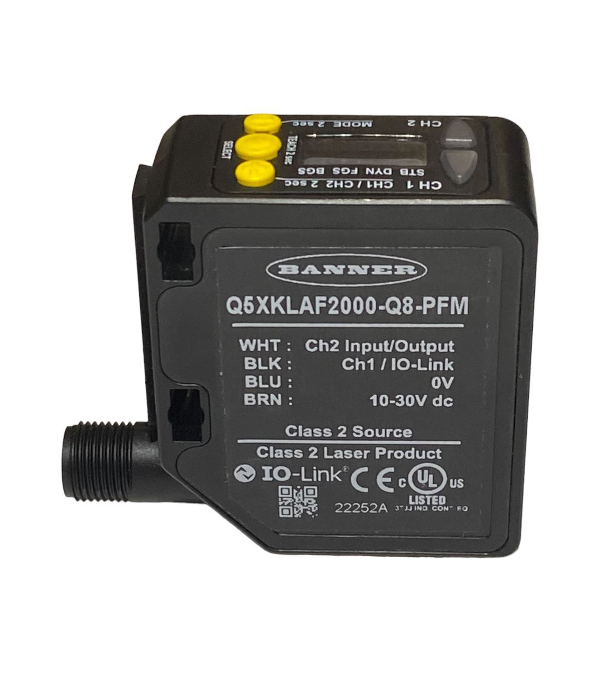 BANNER ENGINEERING Q5XKLAF2000-Q8-PFM  Laser Light - QX5 Series - New