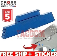 Cross Armory for Glok Gen 5 Pistol Blue Extended Slide Lock Take Down lever