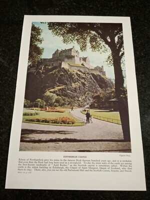Edinburgh Castle Schottland Edwin von Northumbria ILLUSTRATIONSDRUCK