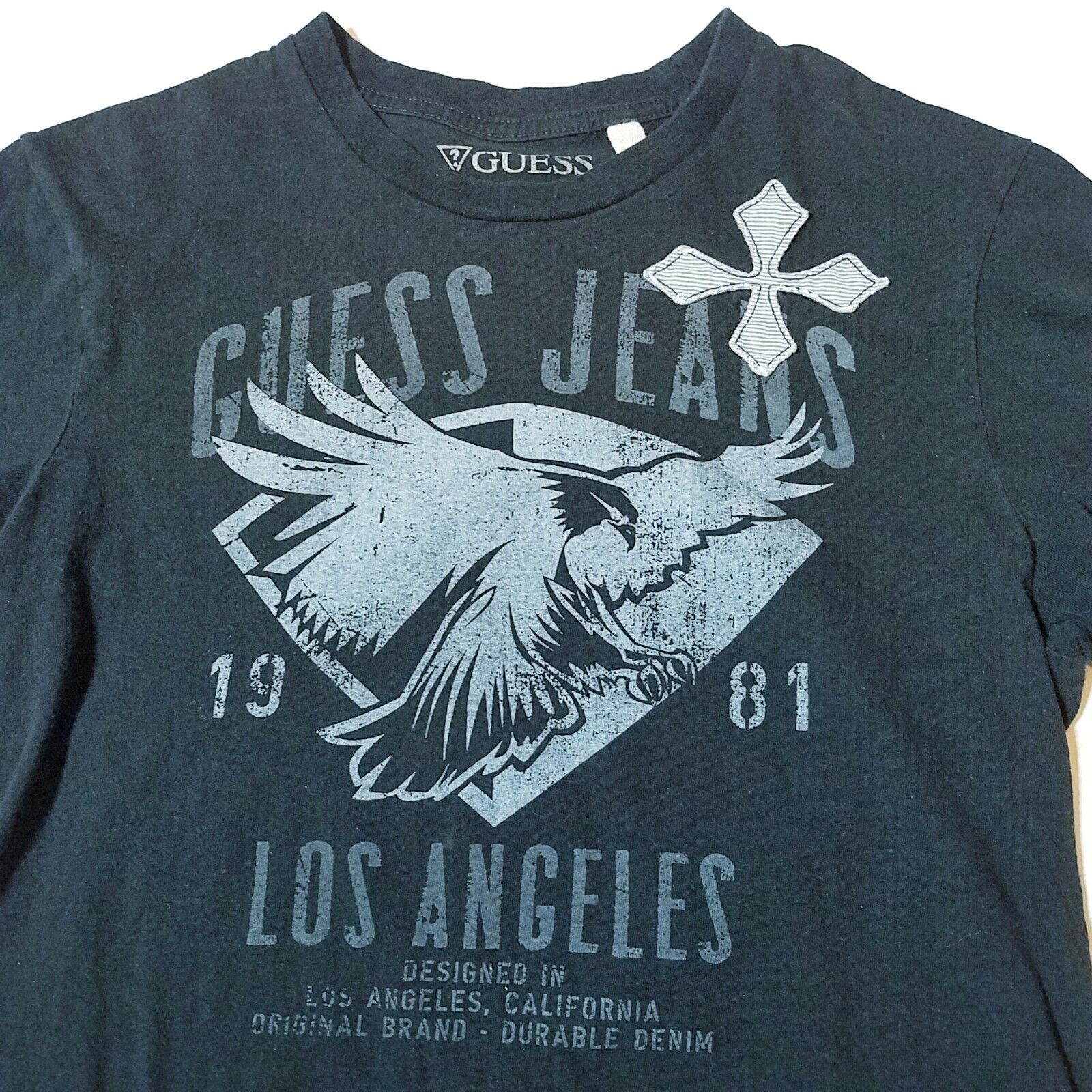 1981 GUESS Jeans Los Angeles Original Brand Men Shirt Size Medium Black Vtg