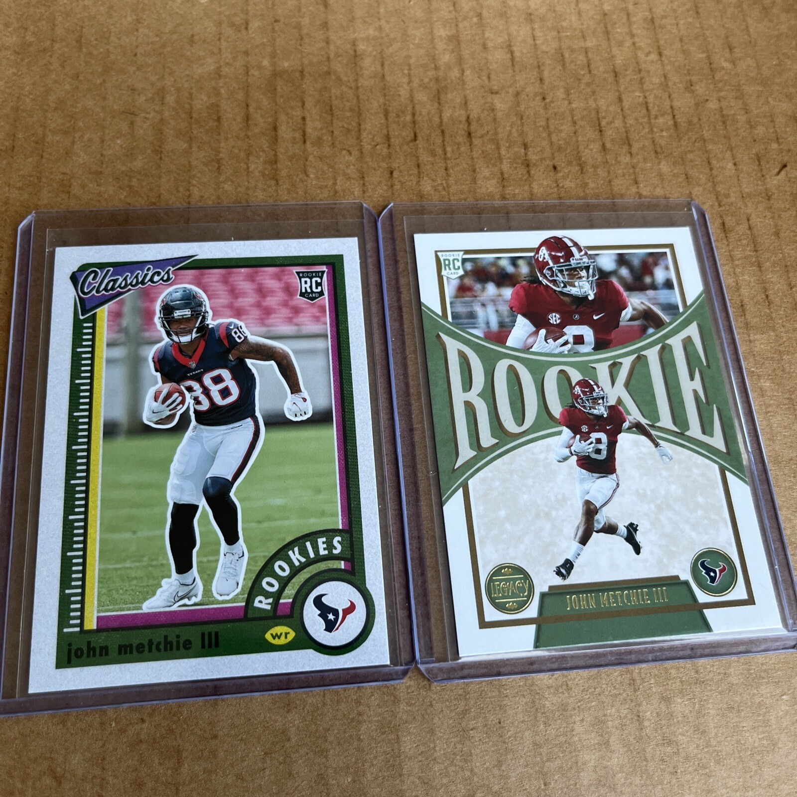 JOHN METCHIE III RC 2022 Classics #167 & Legacy #156 Texans Football Cards (d4)