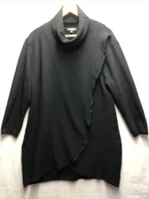 Glamour Mini Dress Size 3X  Black Tulip Tulip Front Turtle Neck Waffle Texture