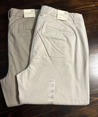 Lot of 2 Misses Sonoma Capri Mid-rise Stretch Oatmeal & Taupe Gray NWT Chino