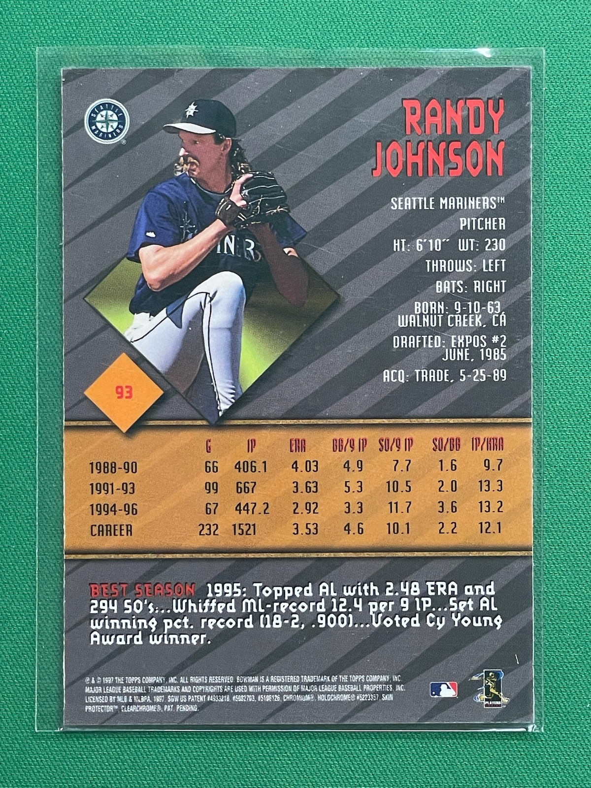1997 Bowman's Best 93 Randy Johnson eBay