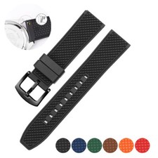 Fluoroelastomer Smart Watch Strap Band FKM Rubber Bracelet Quick Release 18-24mm