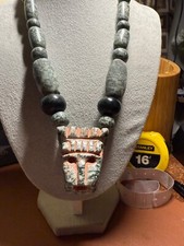 Colgante serpiente emplumada de granito Quetzalcóatl Kukulkán serpiente emplumada maya #14