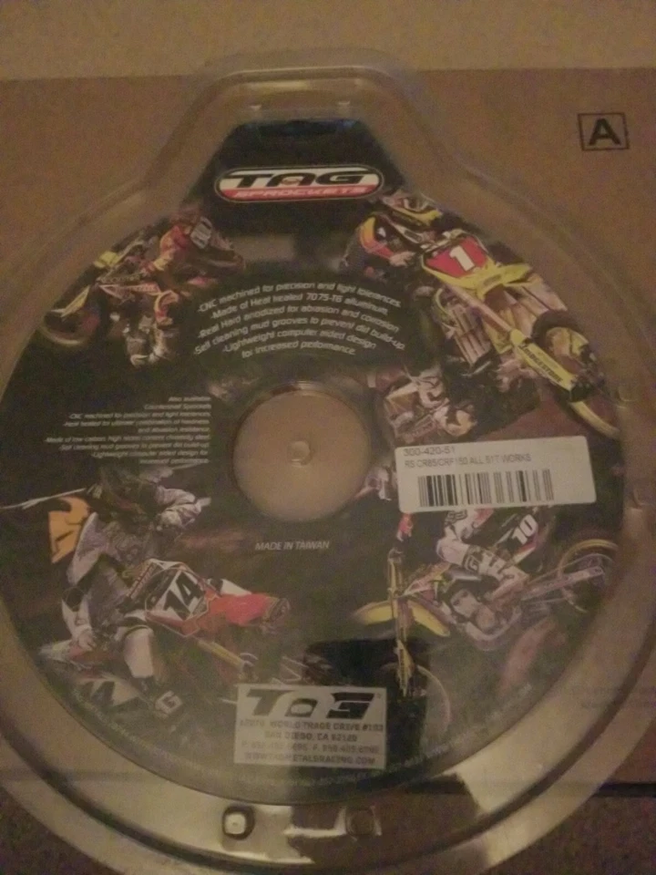 Tag Metals 51T Aluminum Rear Sprocket, 1996-2015 Honda CR85R CR80R CRF150R - Image 3 of 4