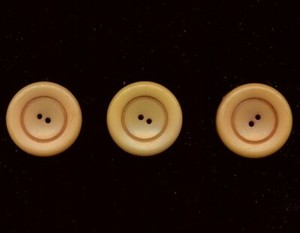 Vintage Art Deco BUTTONS Apricot Peach 1 inch Flat 2 Hole Button Set of 3 
