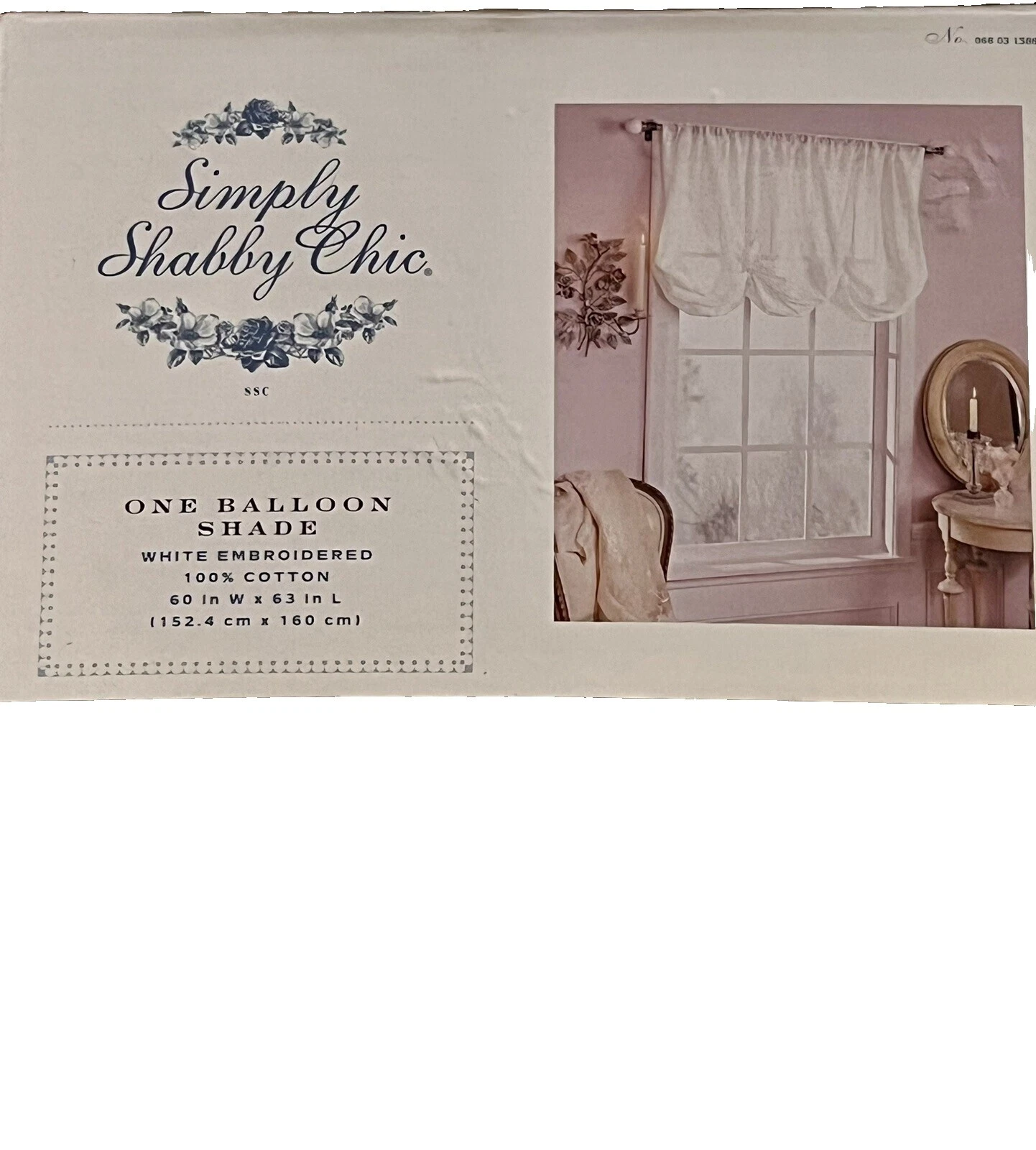 Ventana blanca bordada Simply Shabby Chic Cortinas