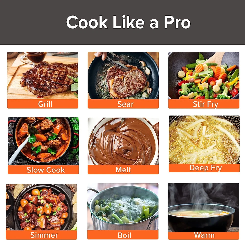 Double Induction Cooktop, Powerful 1800W, 2 Large 8” Heating Coils, Independent - Image 2 of 4