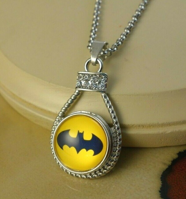 BATMAN Snap drop pendant w/ steel necklace gifts for women